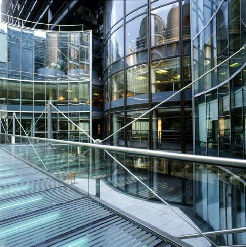 Havas building in Neuilly near Paris France, closeup in yard, Photo Paul Maurer