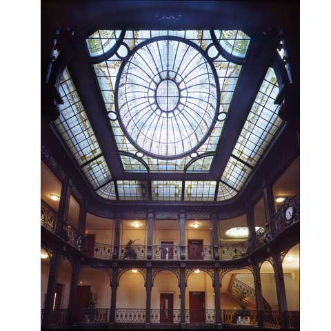 View of glass works vault in ancient headquaters, photo Paul Maurer