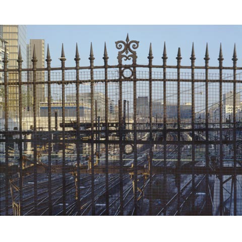 Fence of the train station in the Rive Gauche area in Paris, close to the new Grande Bibliothèque, photo Paul Maurer